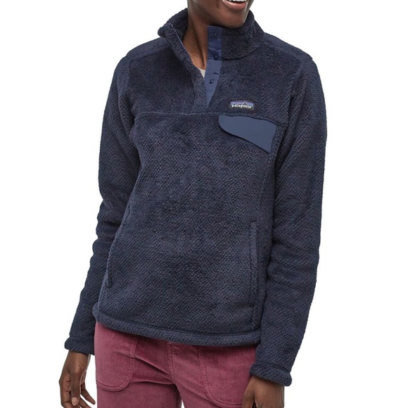 Patagonia Women’s Re-Tool Half-Snap Pullover Navy Fleece XL Outdoor Coat Jacket - Picture 1 of 11